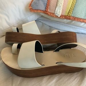 Tibi White Janie Platform Sandals